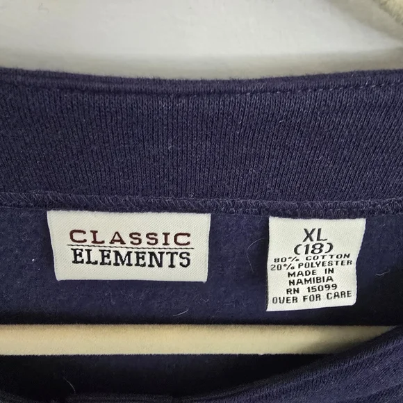 Classic Elements Navy Blue Snap Front Sweatshirt Cardigan Sweater XL - Picture 5 of 6